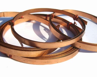 Copper  Bezel Wire - Handmade - 6mm wide - 28 gauge - 10 feet length