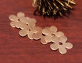 Copper Flower with Center for Blanks Enameling Stamping Texturing - 6 pieces