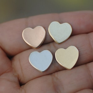 Small Heart Blank 13mm x 12mm 24G 22g 20g copper, brass, bronze, nickel silver