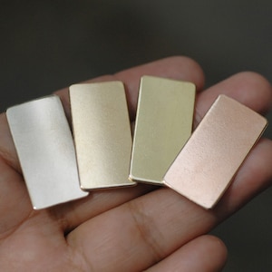 Rectangle shapes 30mm x 15mm 24g 22g 20g metal blanks for making jewelry, copper, brass, bronze Quantity: 4