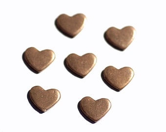 Heart Tiny Classic 9mm x 7mm 24G Cutout for Blanks Enameling Tiny Blanks for Jewelry Making Variety Metals - 8 pieces Mini shape