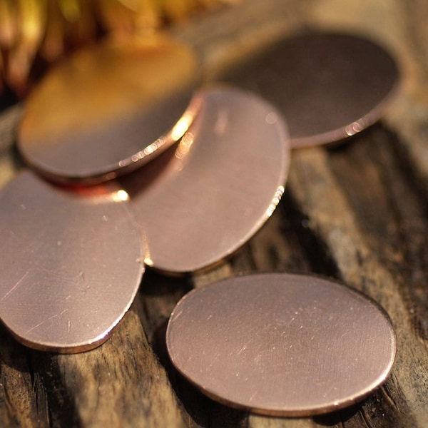 Copper Oval 18mm x 13mm  for Enameling Stamping Texturing Soldering Blanks