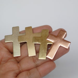 Religiöses Kreuz Metallrohlinge 36 mm x 27 mm Kupfer, Messing, Bronze, Neusilber, 24g, 22g, 20g