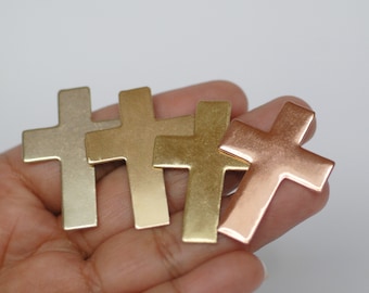 Religious Cross metal blanks 36mm x 27mm copper, brass, bronze, nickel silver, 24g, 22g, 20g