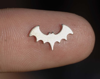 Tiny Bat Cutout: 24g Metal Blank for DIY Jewelry - (5 Pack)