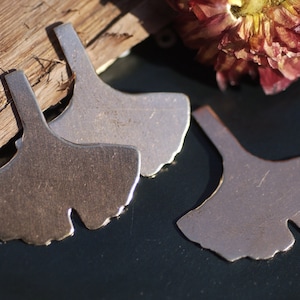 Copper Blank Ginkgo Biloba Leaf - Leaves - Fall Greenery   30mm x 28mm 20g Cutout for Copper Enameling or Stamping Texturing Blanks