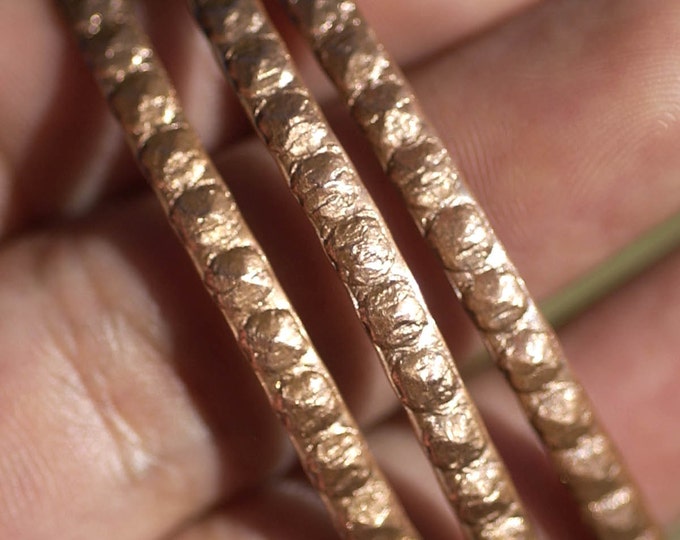 Thick Gauge Wire W/ Large Dots Hammered 3.6mm Patterned Ring Etsy