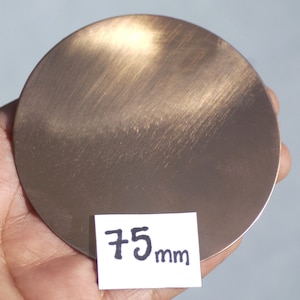 75mm Copper Blank Disc 24G Cutout for Copper Enameling or Soldering Stamping Texturing Charms - 1 Piece - Enamel Supplies by SupplyDiva