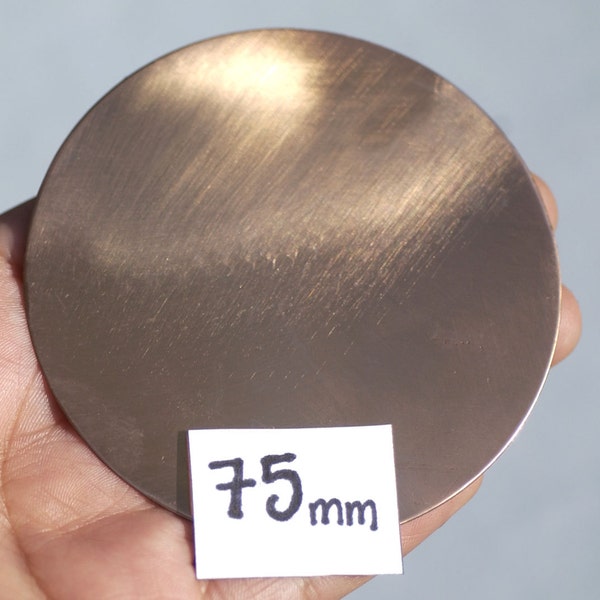 75mm Copper Blank Disc 24G Cutout for Copper Enameling or Soldering Stamping Texturing Charms - 1 Piece - Enamel Supplies by SupplyDiva