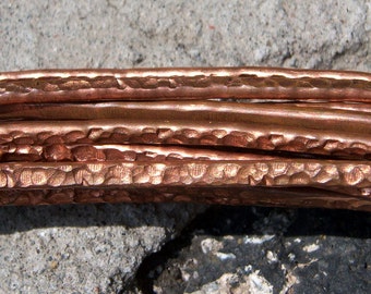 Hammered Copper 3mm Ring Stock Textured Metal Wire - Rings Bracelets Pendants Metalwork