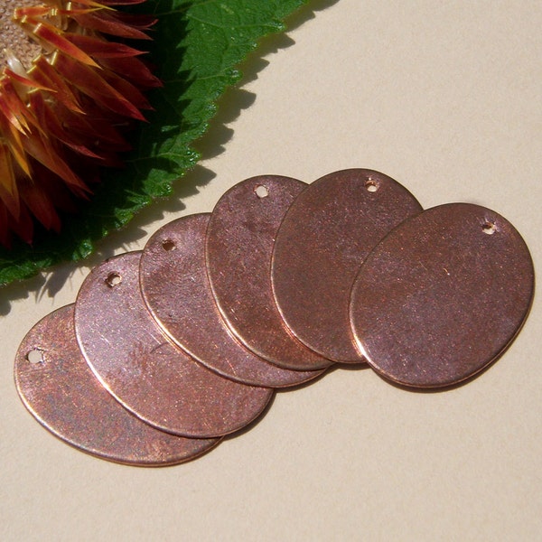 Copper Oval Blanks: 24g Enameling/Stamping Supplies (21mm x 16mm)