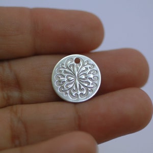 Round Disc Shaped Metal Charms With Holes Sterling Silver - Etsy