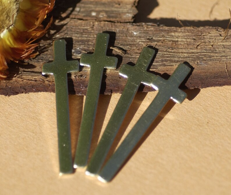 Long Cross Shapes Religious Pendant Blanks Copper Bronze Etsy