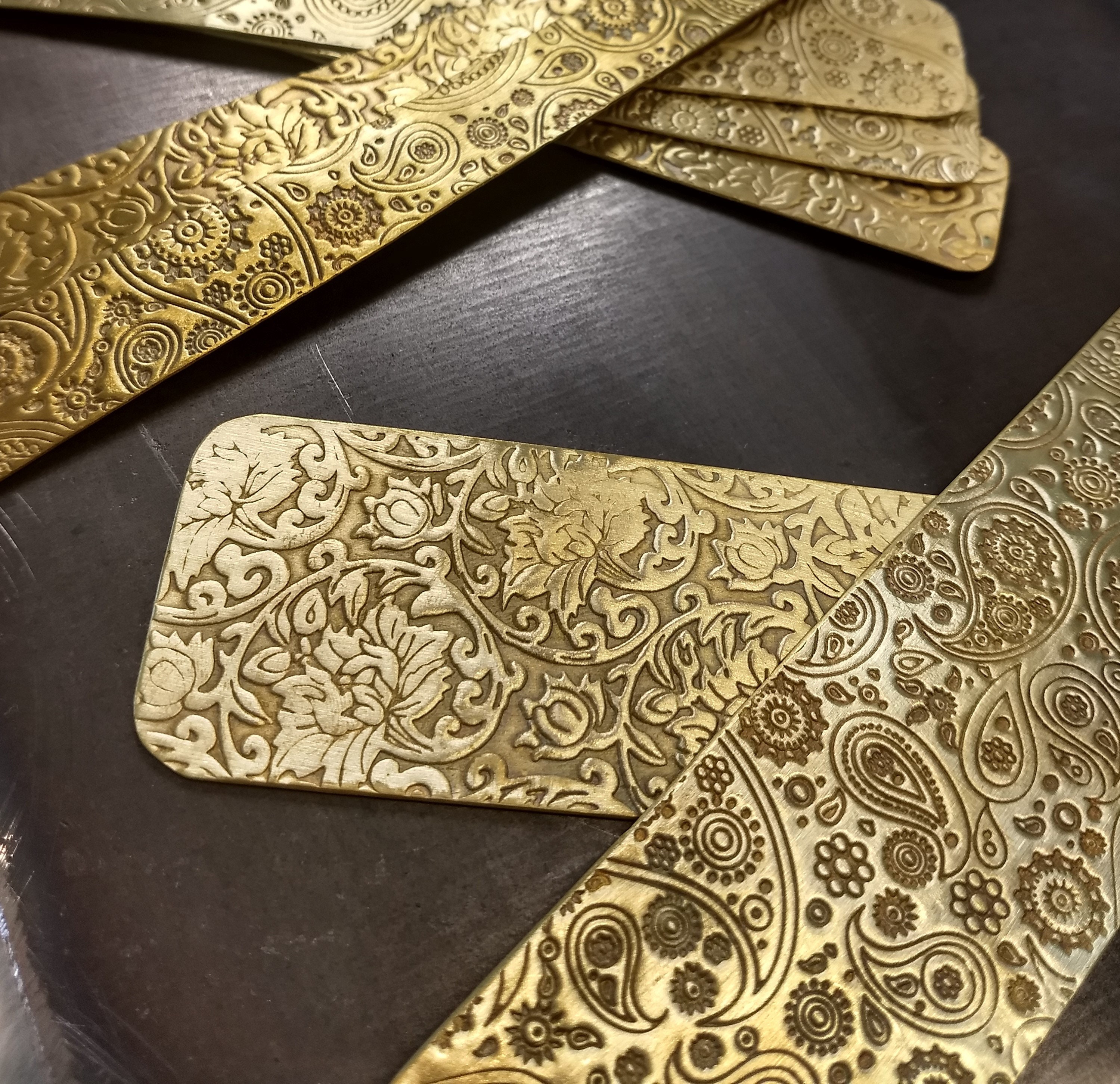 Paisley Metal Cuff Strip Bracelet Blanks - Jewelry Making Supplies by SupplyDiva - DIY Bracelet 1 1/2 inch wide by 6 inch long