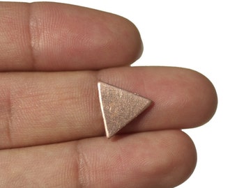 Triangle 12mm  for Enameling Stamping Texturing Soldering Blanks - Variety of Metals  10 pieces