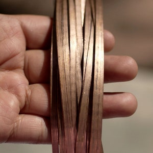 Copper Bezel Wire - Handmade - 3mm wide - 26 Gauge - 4 foot length