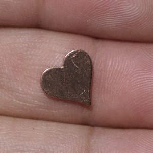 Solid Copper Tiny Perfect Heart Blanks for Enameling and Jewelry Making Mini shape, Valentine's day hearts image 2