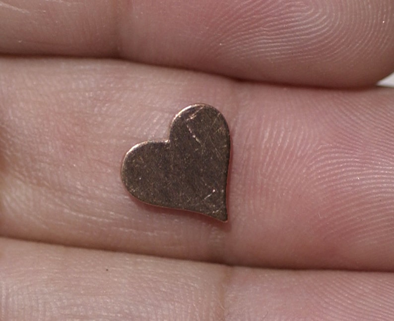 Solid Copper Tiny Perfect Heart Blanks for Enameling and Jewelry Making Mini shape, Valentine's day hearts image 2