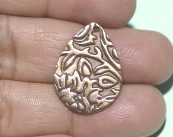Teardrop Lotus Flowers 20mm x 14mm Blank Smaller Shape for Metalwork Stamping Texturing Soldering Blanks Quantity: 4