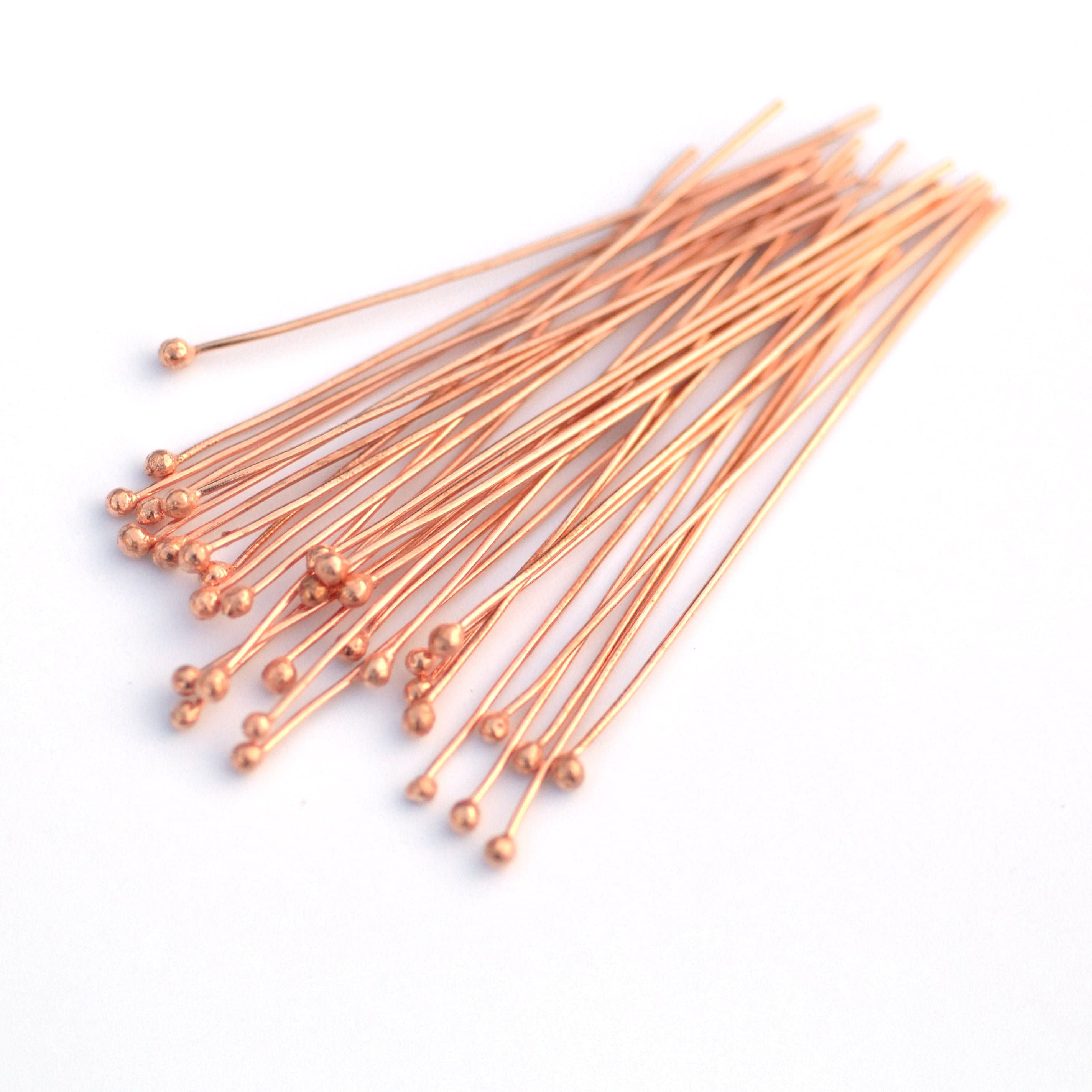 30 Pieces of Shiny Rose Gold Jewelry Pins, Ball Pins / Head Pins, Pins for  Beads, Flexible Headpins B004-BRG-30 30 Pcs 
