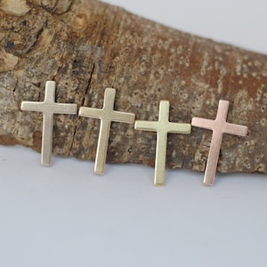 Cruz religiosa clásica pequeña 21 mm x 14 mm 24 g 22 g 20 g cobre, latón, bronce o alpaca Cantidad: 6