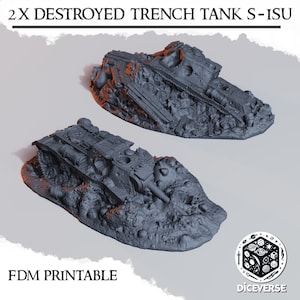 Tank Wreck for Wargaming, destroyed burnt out tank, buried armoured fighting vehicle, grimdark scenery, battlefield terrain