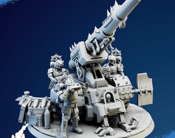 Verderbte Artillerie, Schwerer Mörser, Verräter-Schleppartillerie, Ketzerkanone, Multi-Barrel-Werfer, Grimdark War Proxy, Dual Laser