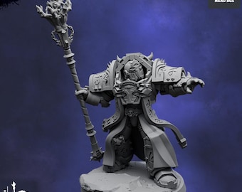 Terminator Hexenmeister, Marine in schwerer Rüstung, grimdark Exterminator Proxy, Zauberer Bibliothekar mit Stab, Ordens Psyker, Runen Priester Krieger
