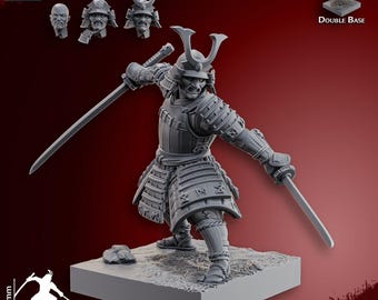 Samurai Commander, daimyo lord, fighting infantry, old world proxy, sword katana champion, fantasy samurai, ninja warriors