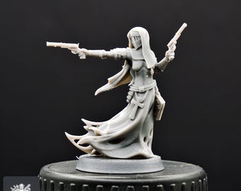 Trench War Nun, trench miniatures, wraith pilgrim warband and reinforcement proxy, holy nun, multipart trooper kit
