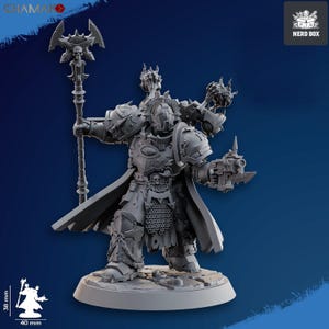 Corrupted Marine Warlock, traitor marine in heavy armour, chaos sorcerer with staff, grimdark terminator proxy, chapter psyker, rune warrior