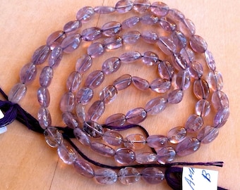 Amethyst beads strand, natural gemstone beads, purple gemstones for DIY, oval amethyst beads, DIY beads strand