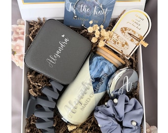 Caja de propuesta para damas de honor, caja de regalo para damas de honor, regalo para la dama de honor principal, set de regalo para damas de honor, regalo para la fiesta nupcial, caja azul para damas de honor, regalo personalizado