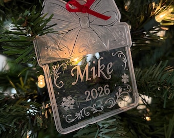 Personalized Ornament 2026 — Custom Acrylic Christmas Decoration with Name & Year, Keepsake Gift
