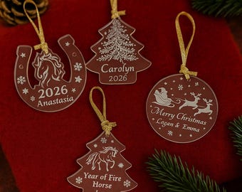 Personalized Acrylic Christmas Ornament: Custom Name, Made in USA