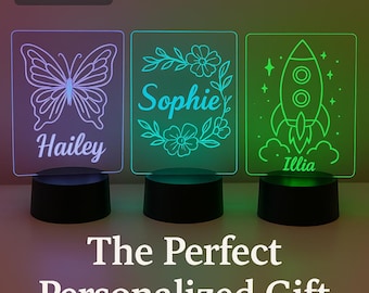 Personalized LED Night Light, Kids Room Decor, Custom Name Lamp