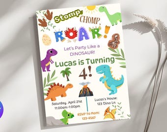 Dinosaur Birthday Party Invitation