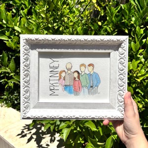 Custom hand painted faceless family/group portraits