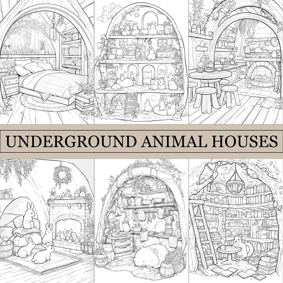 Underground Color Pages Underground Animal Houses Coloring Book, Cute Coloring Pages, Cozy Book ...