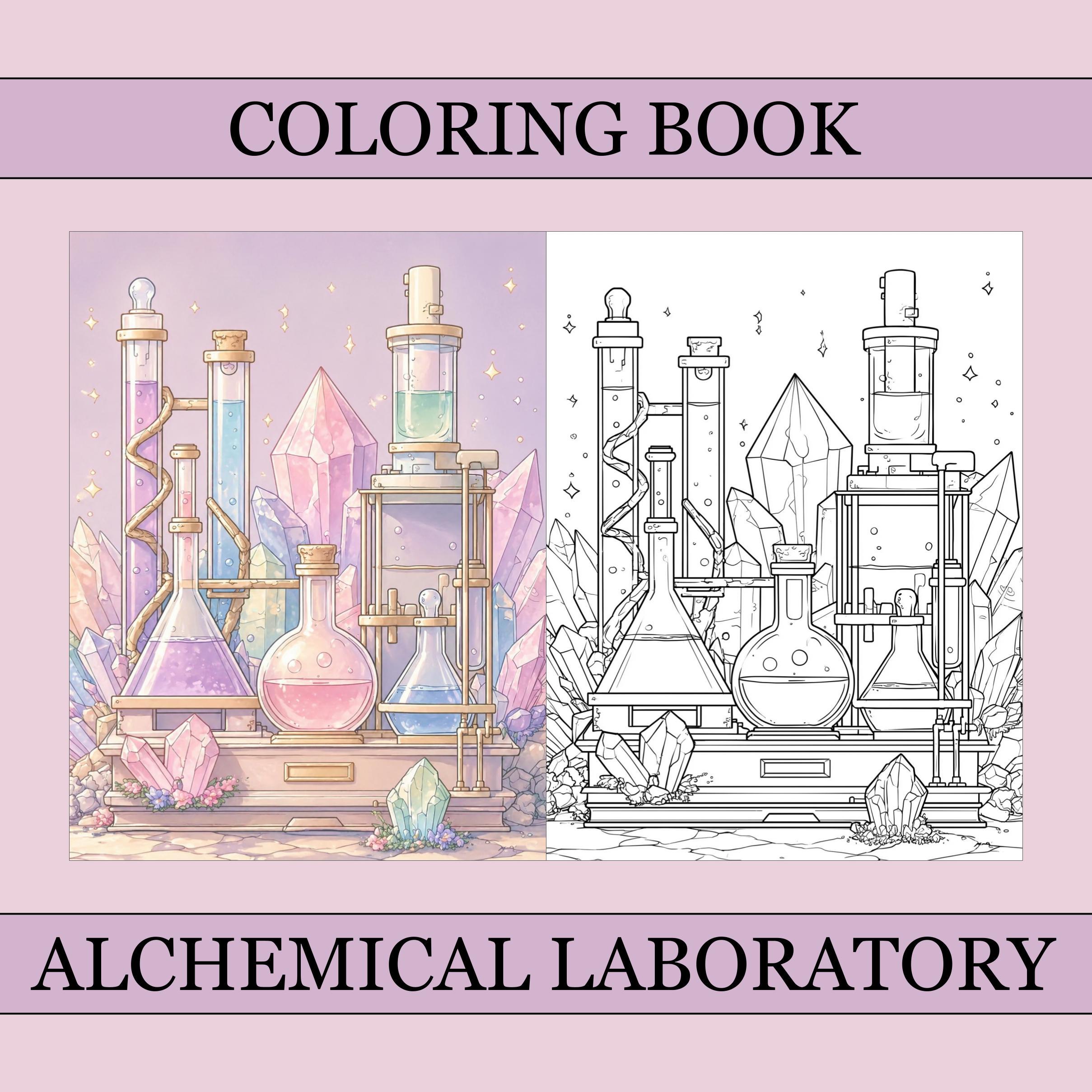 Alchemical Laboratory Coloring Book, Magic Cute Coloring Pages ...