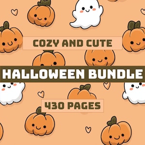 Halloween Bundle 430 Pages, Mega Pack, Cute Coloring Pages, Ultimate Set of Coloring Boxes, For Adults and Kids, Digital Download, PDF File