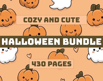 Halloween Bundle 430 Pages, Mega Pack, Cute Coloring Pages, Ultimate Set of Coloring Boxes, For Adults and Kids, Digital Download, PDF File