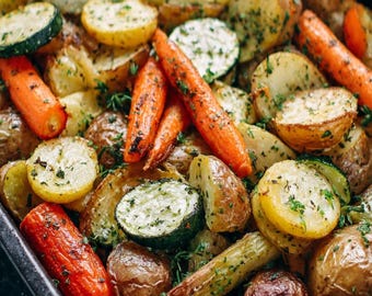 pdf Garlic Herb Roasted Potatoes, Carrots, and Zucchini