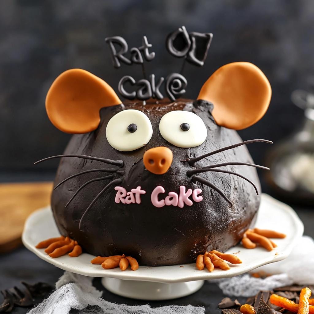 Spooky Rat Cake Recipe: Halloween Chocolate Fudge (PDF Download) - Etsy