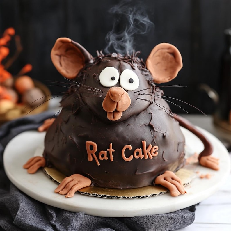 Spooky Rat Cake Recipe: Halloween Chocolate Fudge (PDF Download) - Etsy