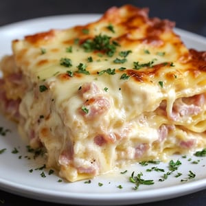 Ham & Cheese Lasagna with Creamy Mornay Sauce