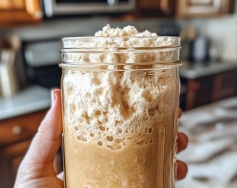 Masa madre deshidratada, instrucciones para rehidratar la masa madre, guía para hacer pan artesanal, descarga digital en PDF, consejos paso a paso.