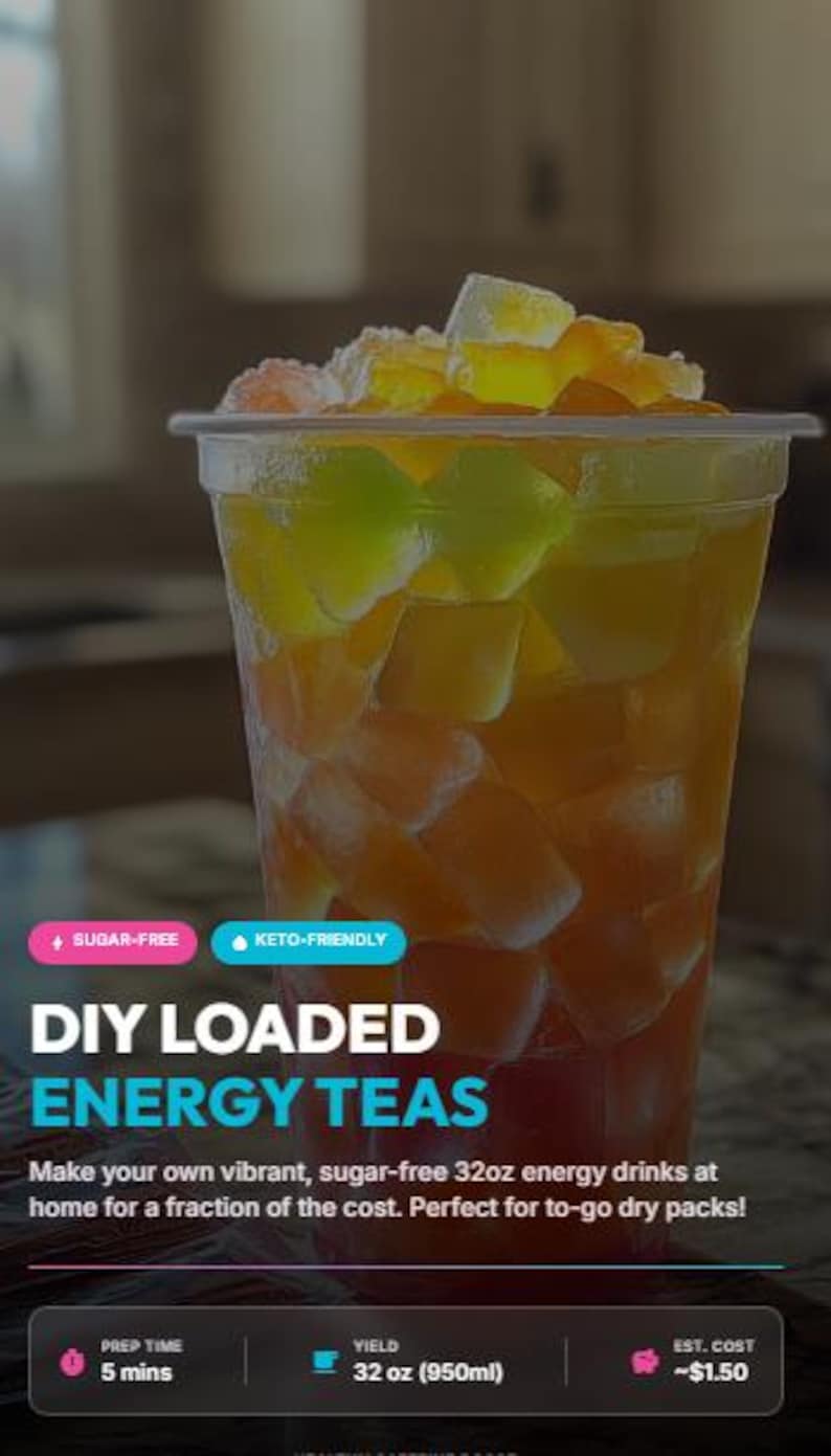 Loaded Tea Drink Mix Recipes, Sugar-free Energy Boost (PDF Download) - Etsy