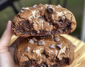 Chocolate Fudge Milkshake Stuffed Cookie Recipe, Malted Bakery Dessert (PDF Download)