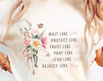 Women of the Bible Png, Wildflower png, Boho Christian png, Motivational png, Bible Verse png, Flower Christian Quotes png, Christian png